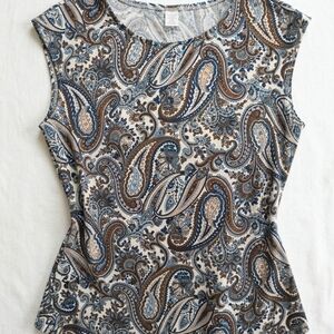 Paisley Print Sleeveless Top